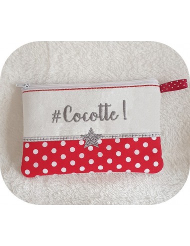 Motif de broderie machine ITH trousse Cocotte