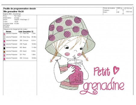 Instant download machine embroidery design  little girl doing the cooking