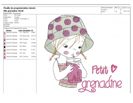 Instant download machine embroidery design  little girl doing the cooking