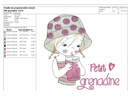 Instant download machine embroidery design  little girl doing the cooking