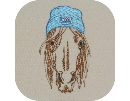 Instant download machine embroidery  horse  with his glasses