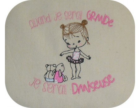 Instant download machine embroidery design  little girl designer