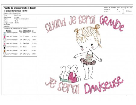 Instant download machine embroidery design  little girl designer