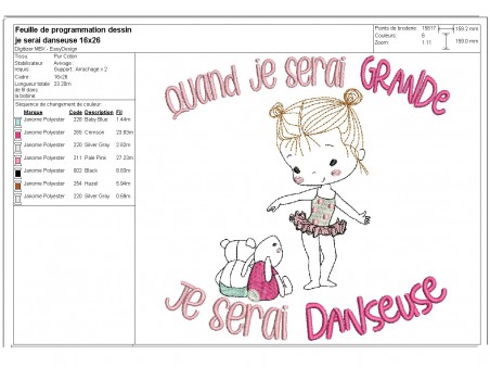 Instant download machine embroidery design  little girl designer