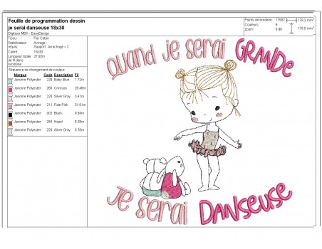 Instant download machine embroidery design  little girl designer