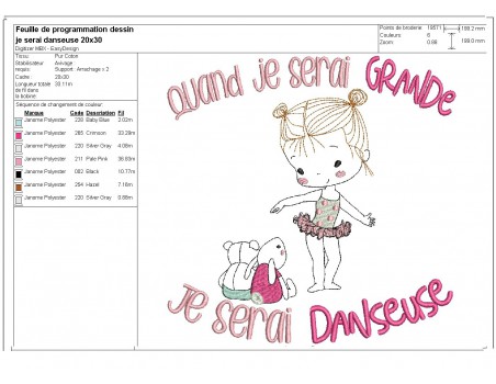 Instant download machine embroidery design  little girl designer