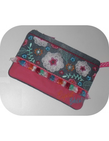 Motif de broderie machine ITH trousse bohème