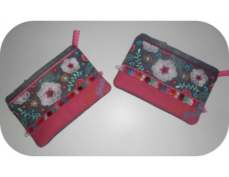 Motif de broderie machine ITH trousse bohème