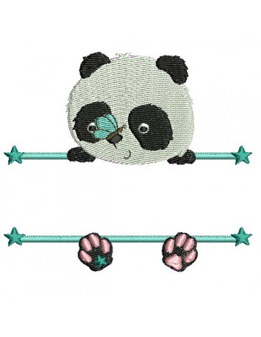 Motif de broderie machine  panda prénom garçon