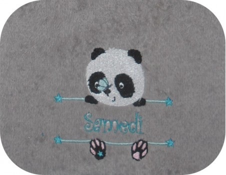 Motif de broderie machine  panda prénom garçon