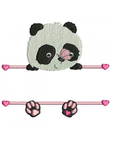 Motif de broderie machine  panda prénom fille