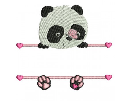 Motif de broderie machine  panda prénom fille