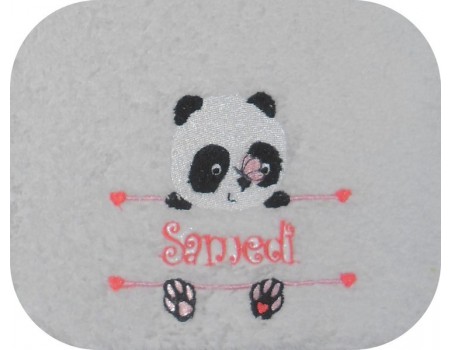 Motif de broderie machine  panda prénom fille