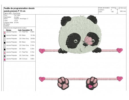Instant download machine embroidery  panda to customize for boy
