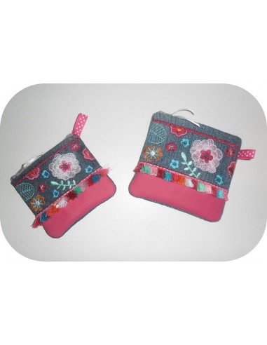 Instant download machine embroidery ith zipper case bohème