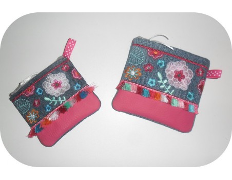 Instant download machine embroidery ith zipper case bohème