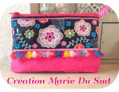 Motif de broderie machine ITH trousse bohème