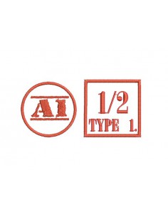 Motif de broderie médaille univers de filles