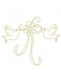 Instant download machine embroidery wedding birds