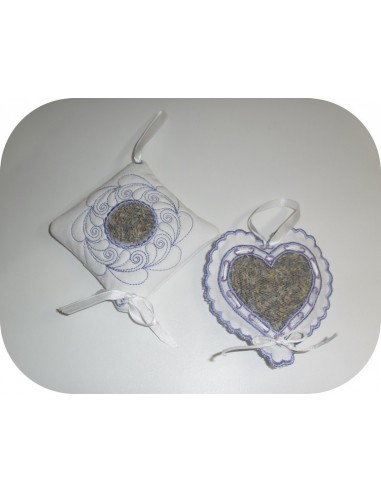 Housse De Coussin En Lin Lavande 16x16 Pouces - Broderie Soutache Florale, Fermeture éclair