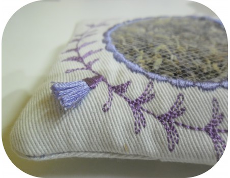 Instant download machine embroidery design ITH square lavender bag