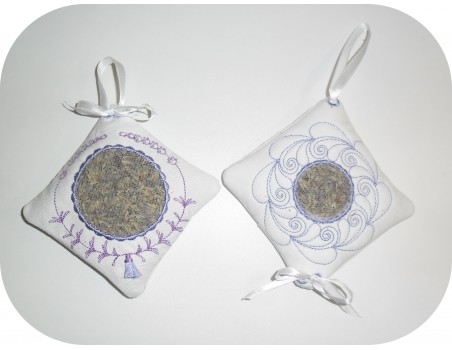Instant download machine embroidery design ITH square lavender bag