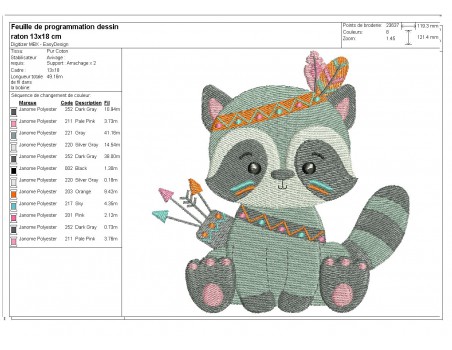 Instant download machine embroidery design indian zebra