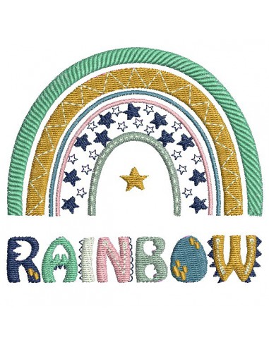 Machine  Embroidery design Rainbow boho