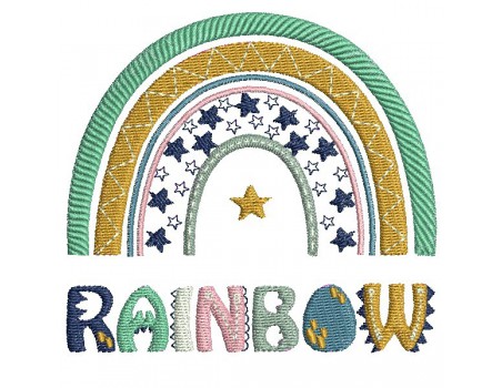 Machine  Embroidery design Rainbow boho