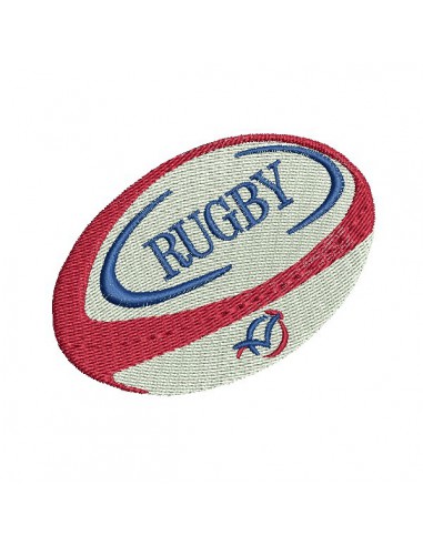 Motif de broderie machine ballon  rugby