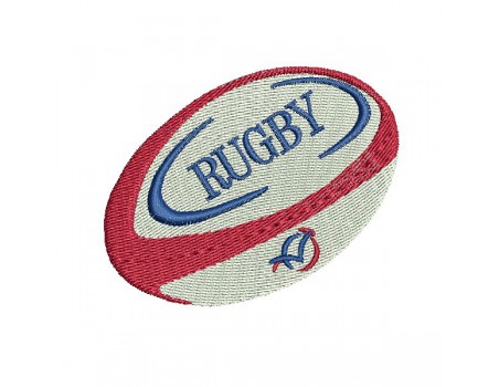 Motif de broderie machine ballon  rugby