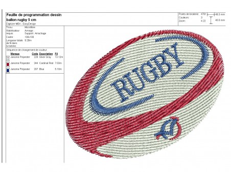 Embroidery design text I can not rugby