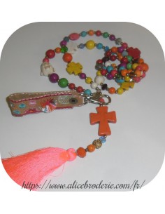 Instant download machine embroidery ith long keychain with pompoms