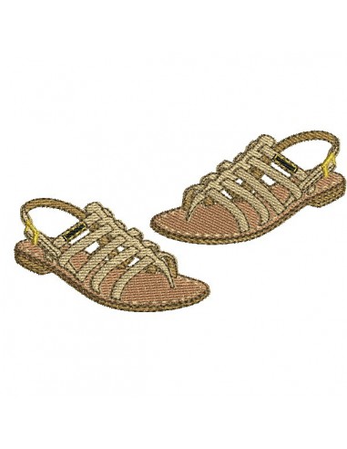 Instant download machine embroidery design redwork sandals