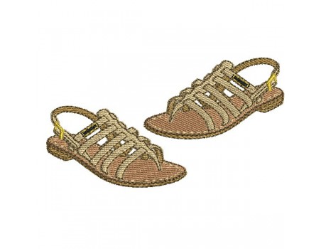 Instant download machine embroidery design redwork sandals