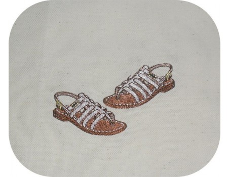 Instant download machine embroidery design redwork sandals