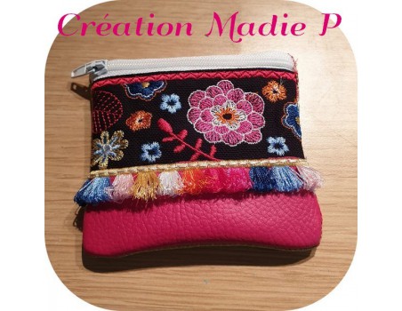 Instant download machine embroidery ith zipper case bohème