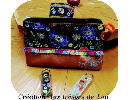 Motif de broderie machine ITH trousse bohème