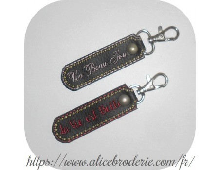 Instant download machine embroidery ith  keychain with round pompom 3D