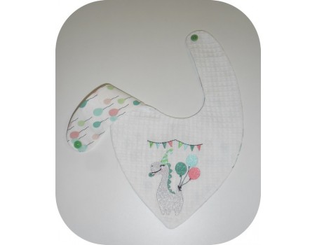 Motif de broderie machine dinosaure diplodocus anniversaire