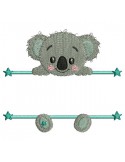 Motif de broderie machine koala  prénom garçon