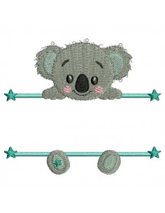 Instant download machine embroidery koala to customize for boy