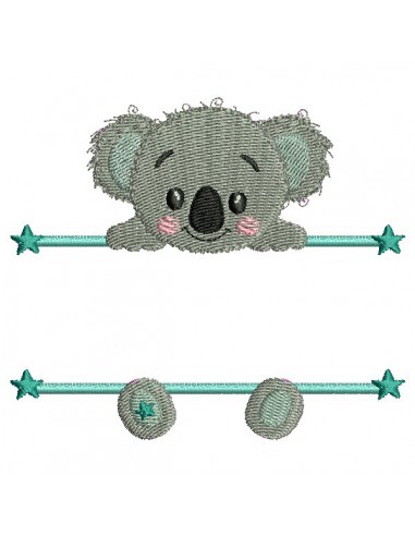 Motif de broderie machine koala  prénom garçon