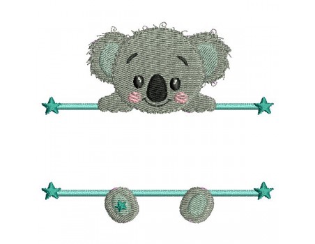 Instant download machine embroidery koala to customize for boy