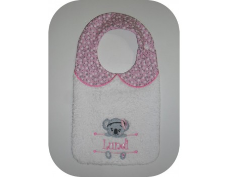 Motif de broderie machine koala  prénom fille