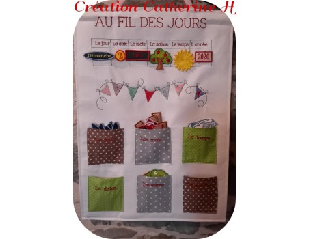 Motif de broderie machine pack calendrier évolutif  ITH