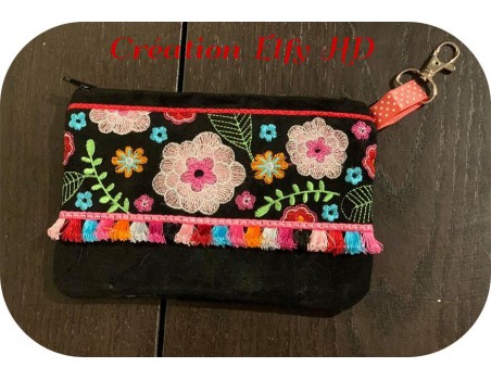 Motif de broderie machine ITH trousse bohème