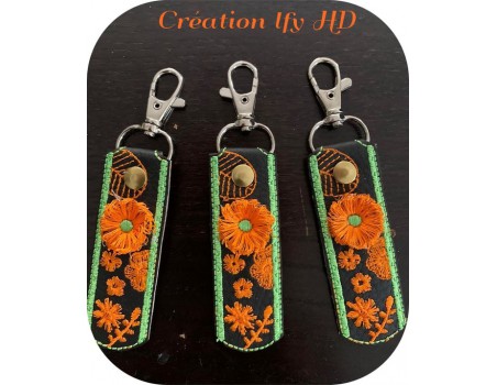 Instant download machine embroidery ith  keychain with pompoms