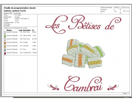 Instant download machine embroidery design  Cambrai candies