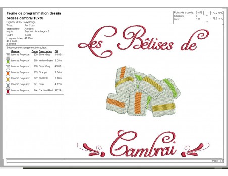 Instant download machine embroidery design  Cambrai candies